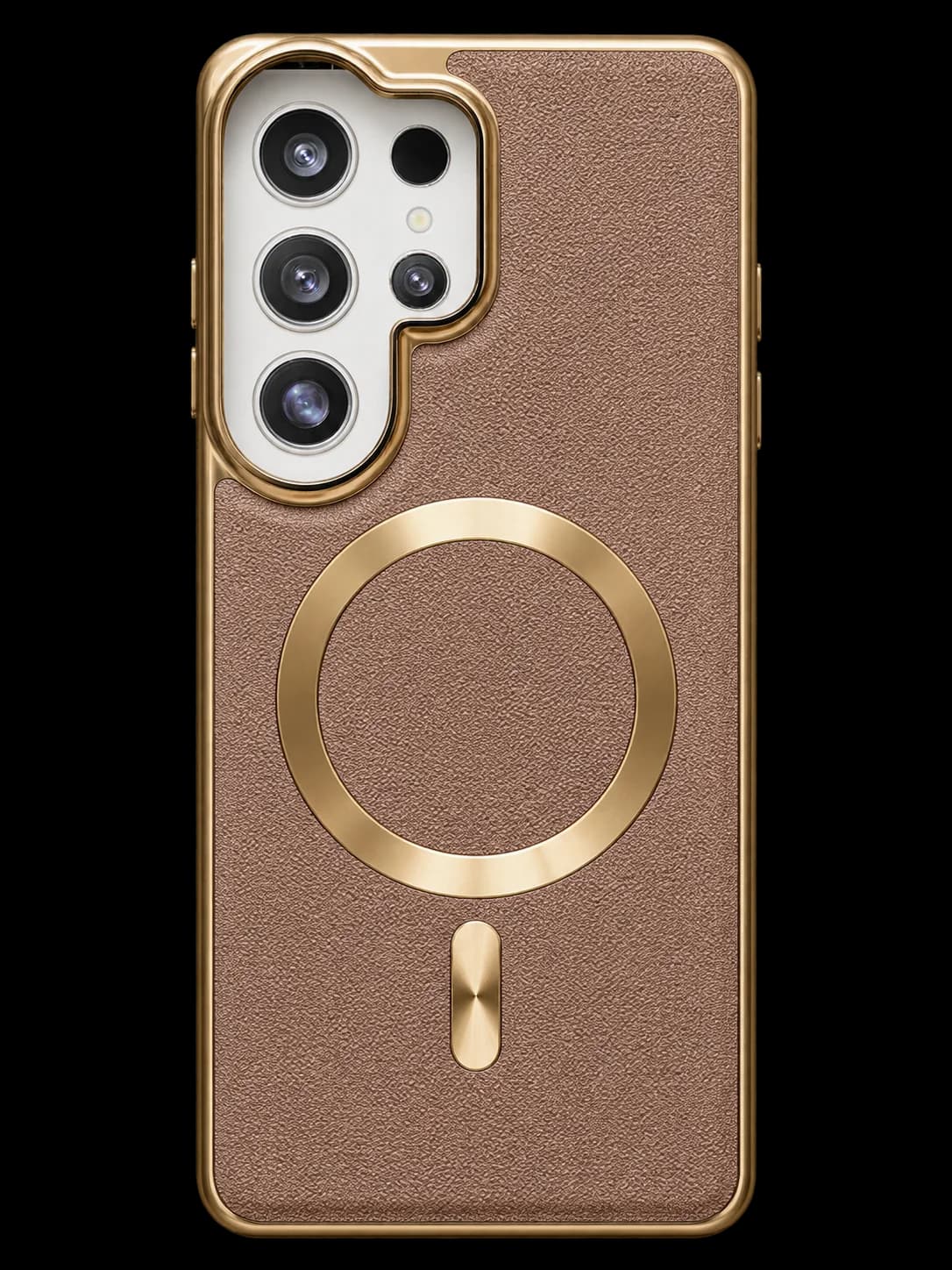 Taupe leather phone case