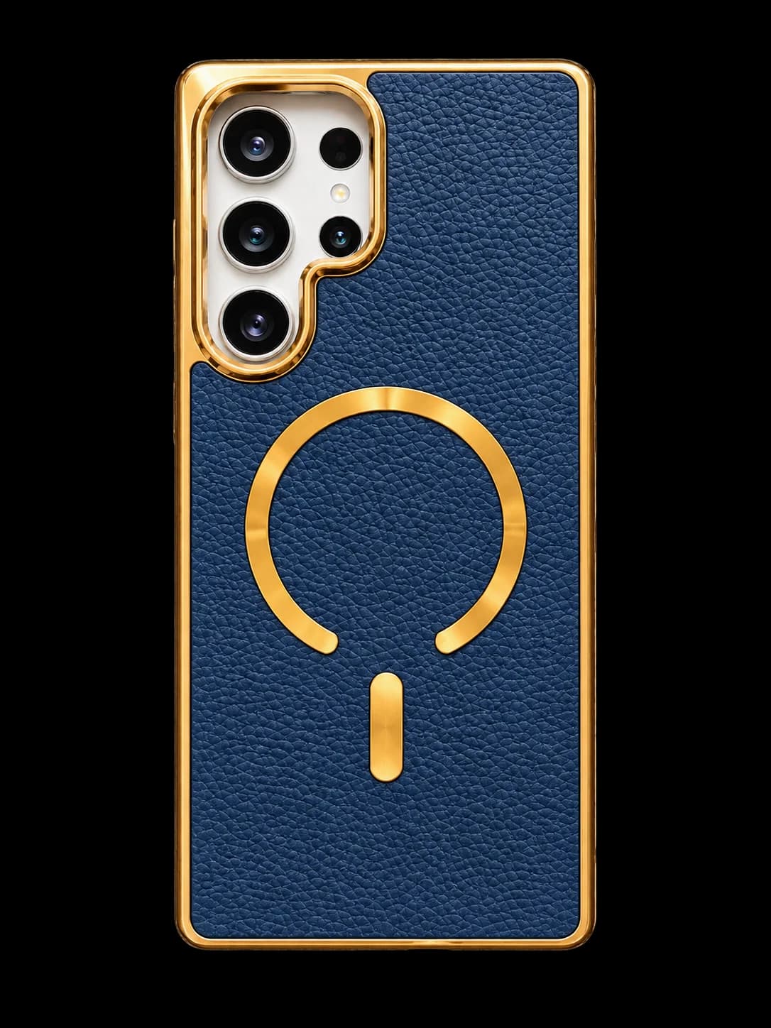 Navy leather phone case