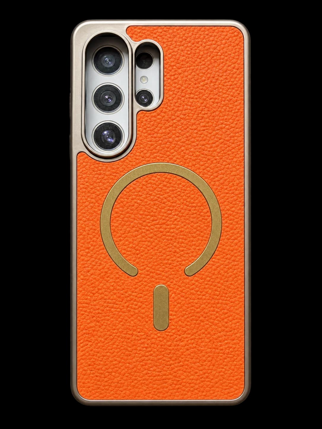 Orange leather phone case