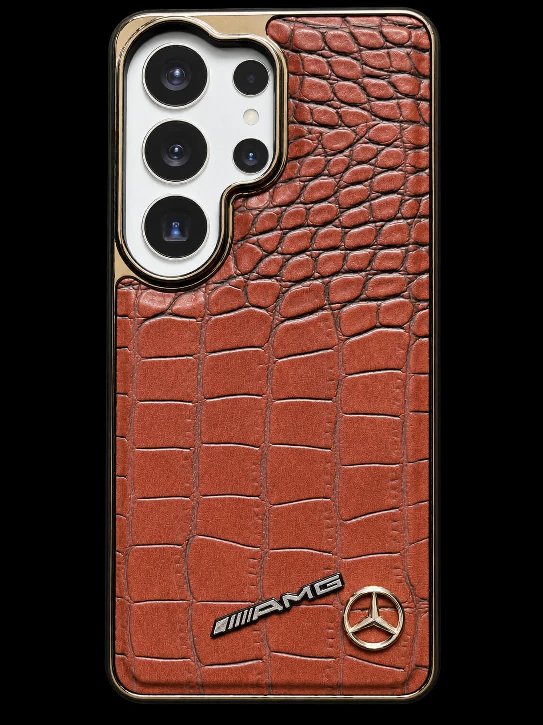 Cognac croc texture phone case