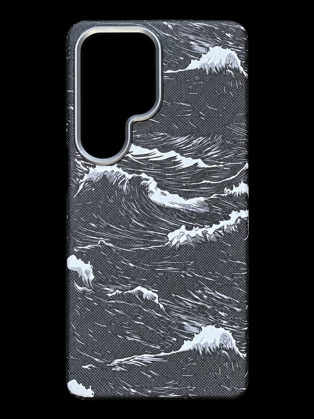 Monochrome waves phone case